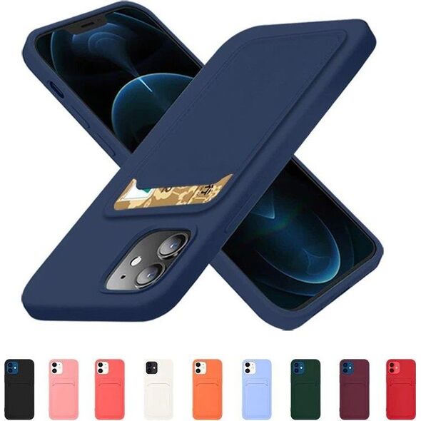 Hurtel Card Case silikonowe etui portfel z kieszonką na kartę dokumenty do Samsung Galaxy A72 4G fioletowy 9599307 9145576229842