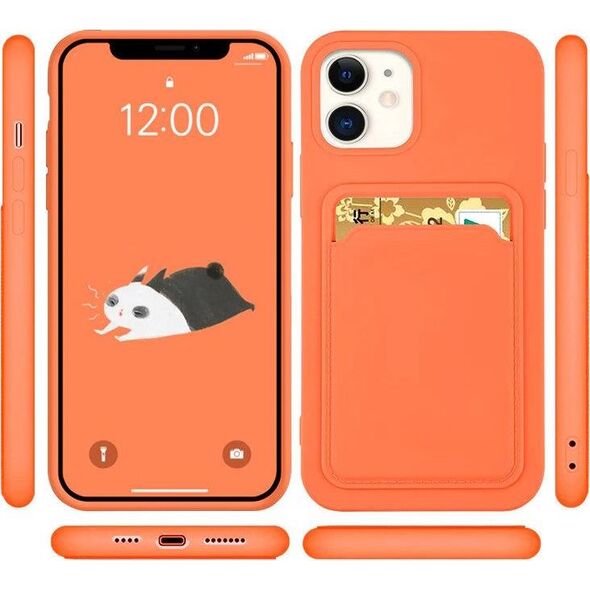 Hurtel Card Case silikonowe etui portfel z kieszonką na kartę dokumenty do Samsung Galaxy A32 4G czerwony 9599320 9145576229996