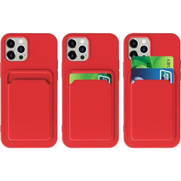 Hurtel Card Case silikonowe etui portfel z kieszonką na kartę dokumenty do Samsung Galaxy A22 4G fioletowy 9599331 9145576230084