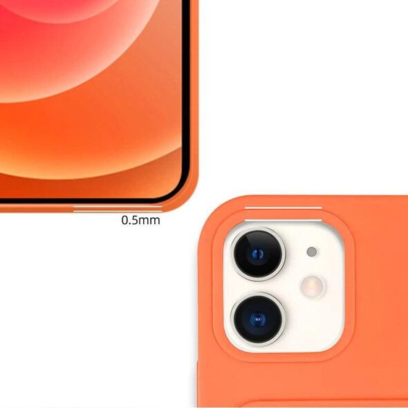 Hurtel Card Case silikonowe etui portfel z kieszonką na kartę dokumenty do Samsung Galaxy A22 4G ciemnozielony 9599334 9145576230121