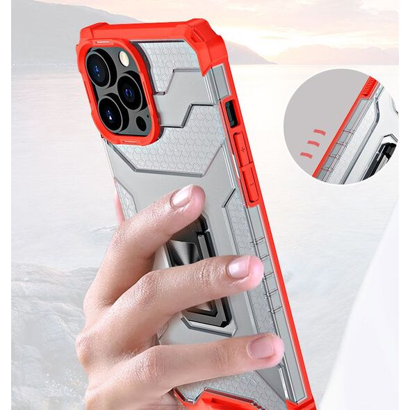 Hurtel Crystal Ring Case pancerne hybrydowe etui pokrowiec + magnetyczny uchwyt iPhone 12 Pro niebieski 9599394 9145576226261