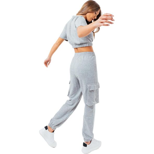 Justhype Justhype Sweat Crop T-Shirt-Cargo Joggers LABON004 szary 10 9612520 5057896728155
