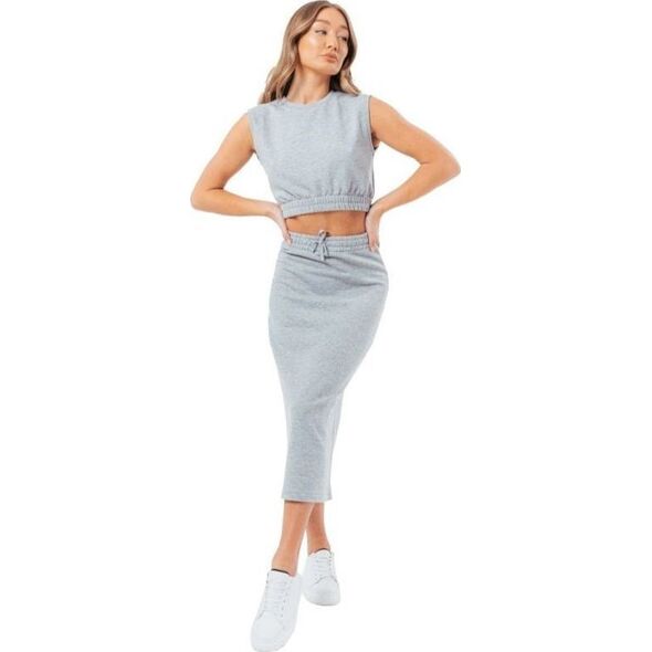 Justhype Justhype Sweat Midi Skirt Loungewear Set LABON007 szary 8 9612531 5057896728353
