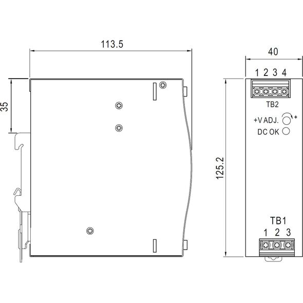 Mean Well Zasilacz impulsowy AC/DC na szyne DIN 120W 90-264VAC Uwyj 24VDC 5A NDR-120-24 9643530 5902887089879