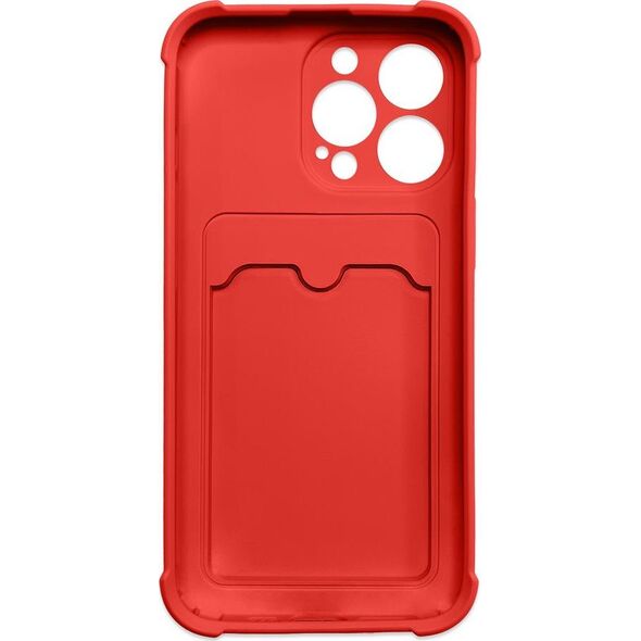 Hurtel Card Armor Case etui pokrowiec do iPhone 13 Pro portfel na kartę silikonowe pancerne etui Air Bag czerwony 9651991 9145576234501