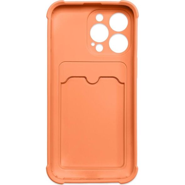 Hurtel Card Armor Case etui pokrowiec do iPhone 13 Pro portfel na kartę silikonowe pancerne etui Air Bag pomarańczowy 9651995 9145576234563