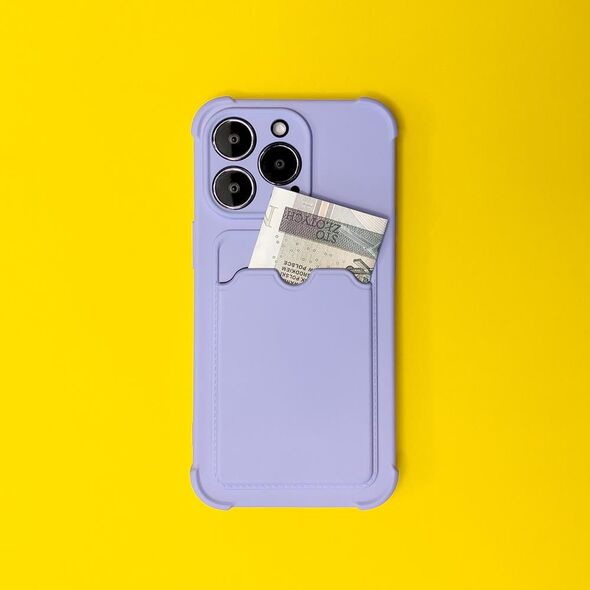 Hurtel Card Armor Case etui pokrowiec do iPhone 13 mini portfel na kartę silikonowe pancerne etui Air Bag granatowy 9652001 9145576234389
