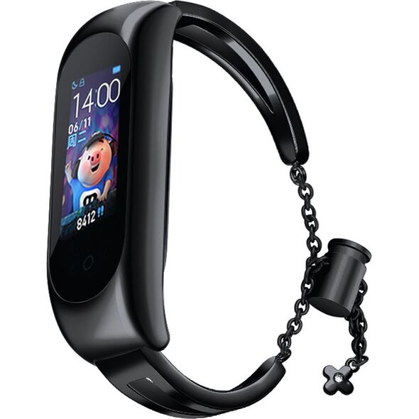 Hurtel Zamienna metalowa opaska bransoleta łańcuszek pasek do Xiaomi Mi Band 6 / 5 / 4 / 3 czarny 9652287 5907769312038