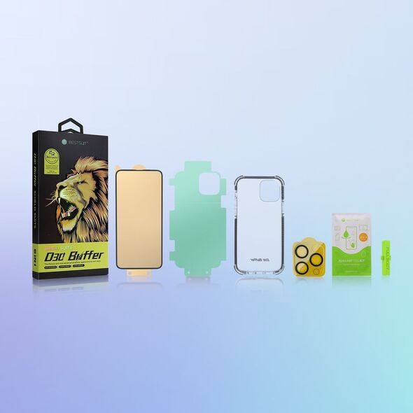 Bestsuit Bestsuit 6w1 zestaw do iPhone 13 etui / szkło hartowane flexi / folia na tył / szkło na aparat / ściereczki / aplikator (D30 Buffer) 9652345 9145576225349