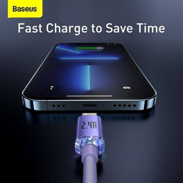 Kabel USB Baseus USB-A - Lightning 1.2 m Fioletowy (6932172602703) 9659525 6932172602703