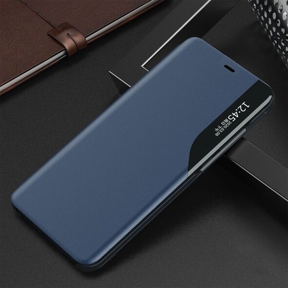 Hurtel Eco Leather View Case elegancki futerał etui z klapką i funkcją podstawki iPhone 13 Pro Max niebieski 9676255 9145576231067
