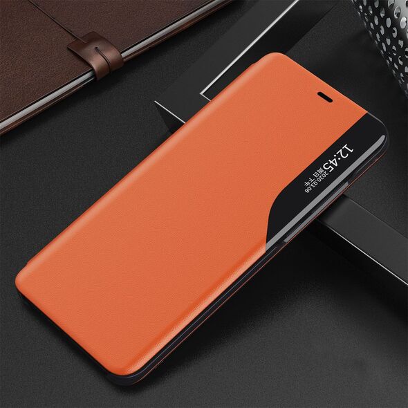 Hurtel Eco Leather View Case elegancki futerał etui z klapką i funkcją podstawki iPhone 13 mini pomarańczowy 9676271 9145576231265