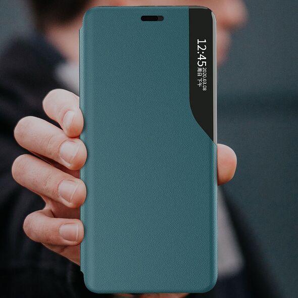 Hurtel Eco Leather View Case elegancki futerał etui z klapką i funkcją podstawki iPhone 13 mini pomarańczowy 9676271 9145576231265