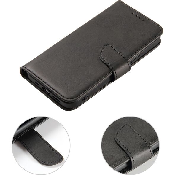 Hurtel Magnet Case elegancki futerał etui pokrowiec z klapką i funkcją podstawki iPhone 13 Pro Max czarny 9676313 9145576230619