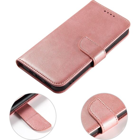 Hurtel Magnet Case elegancki futerał etui pokrowiec z klapką i funkcją podstawki iPhone 13 Pro Max różowy 9676315 9145576230633