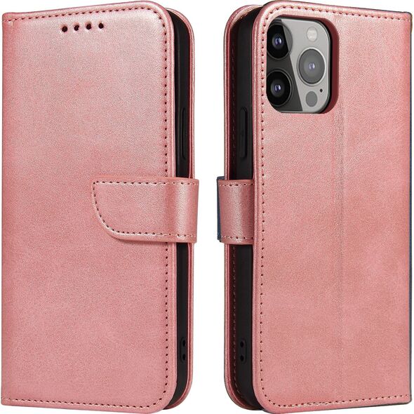 Hurtel Magnet Case elegancki futerał etui pokrowiec z klapką i funkcją podstawki iPhone 13 Pro różowy 9676318 9145576230664