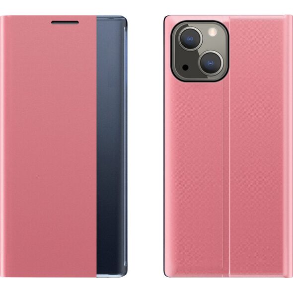 Hurtel Sleep Case pokrowiec etui z klapką typu Smart Cover iPhone 13 mini różowy 9676337 9145576231012