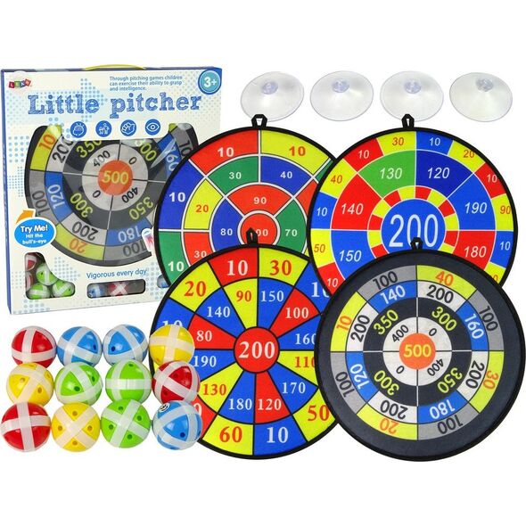 LeanToys Zestaw Gier Dart Tarcza 36 cm Piłki na Rzepy 9689771 5904204757171
