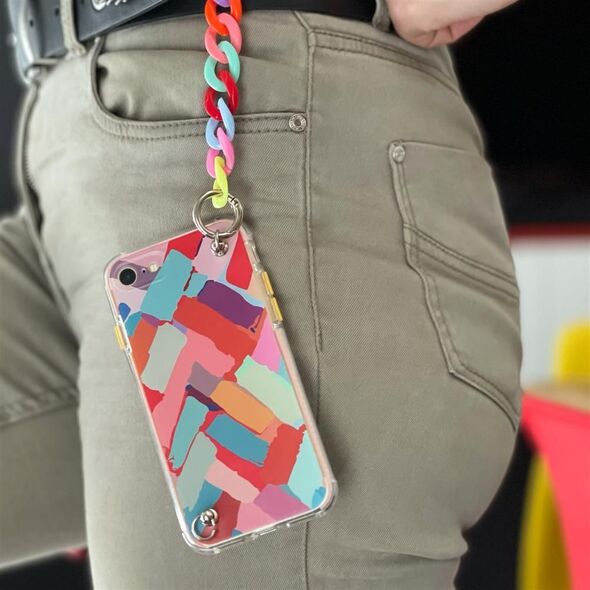 Hurtel Color Chain Case żelowe elastyczne etui z łańcuchem łańcuszkiem zawieszką do Xiaomi Redmi Note 10 5G wielokolorowy (1) 9736637 9145576224687