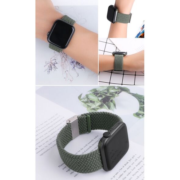 Hurtel Strap Fabric opaska do Watch 6 / 5 / 4 / 3 / 2 (44mm / 42mm) pleciony materiałowy pasek bransoletka do zegarka czarno-biały 9738517 9145576237892