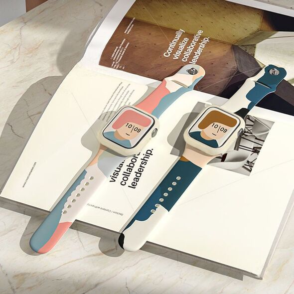 Hurtel Strap Moro opaska do Apple Watch 6 / 5 / 4 / 3 / 2 (44mm / 42mm) silokonowy pasek bransoletka do zegarka moro (6) 9738539 9145576238110