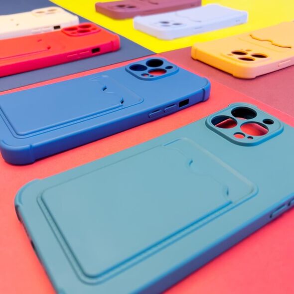 Hurtel Card Armor Case etui pokrowiec do iPhone 11 Pro portfel na kartę silikonowe pancerne etui Air Bag malinowy 9738684 9145576235058