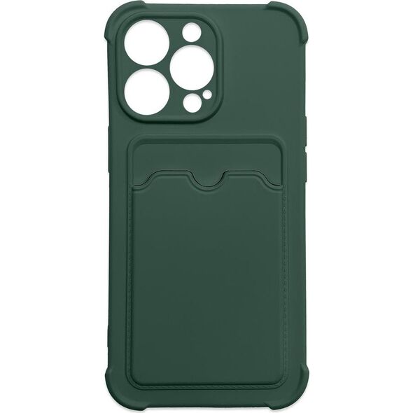 Hurtel Card Armor Case etui pokrowiec do Samsung Galaxy A22 4G portfel na kartę silikonowe pancerne etui Air Bag zielony 9738753 9145576236734