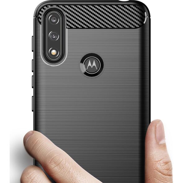Hurtel Carbon Case elastyczne etui pokrowiec Motorola Moto E7i Power czarny 9738756 9145576232019