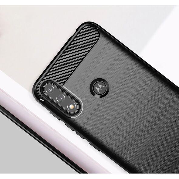 Hurtel Carbon Case elastyczne etui pokrowiec Motorola Moto E7i Power czarny 9738756 9145576232019