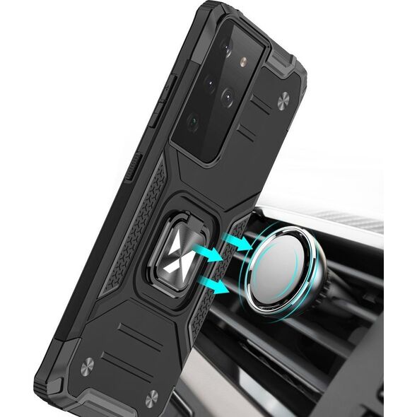 Wozinsky Wozinsky Ring Armor pancerne hybrydowe etui pokrowiec + magnetyczny uchwyt Samsung Galaxy S22 Ultra czerwony 9738780 9145576239803