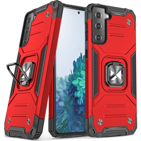 Wozinsky Wozinsky Ring Armor pancerne hybrydowe etui pokrowiec + magnetyczny uchwyt Samsung Galaxy S22+ (S22 Plus) czerwony 9738782 9145576239759
