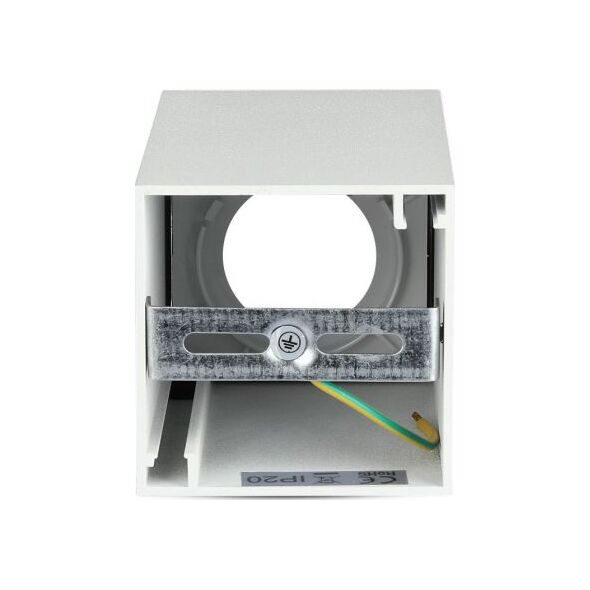 Lampa sufitowa V-TAC spot sufitowy VT-882 GU10 35W IP20 kwadrat 14 x 7,4 cm biały 9740398 3800157651882