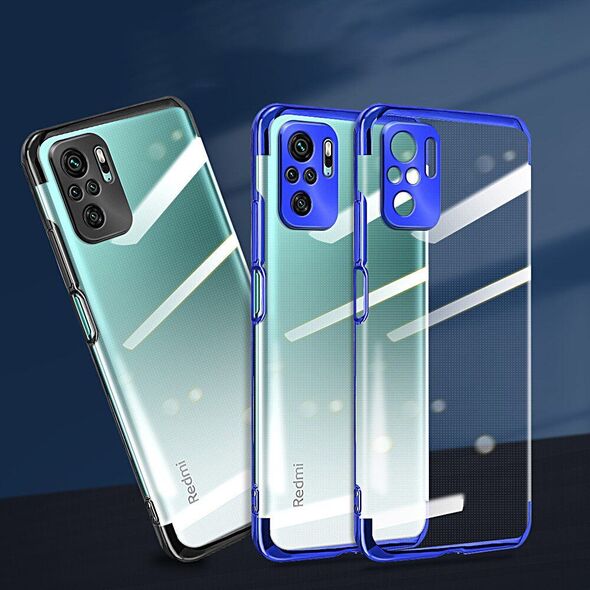 Hurtel Clear Color case żelowy pokrowiec etui z metaliczną ramką Xiaomi Redmi Note 10 5G / Poco M3 Pro czarny 9791521 9145576232378