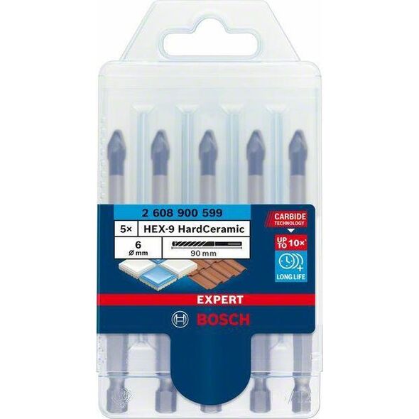 Wiertło Bosch Bosch HEX-9 HC drill 5-part roofing set 6mm - 2608900599 EXPERT RANGE 9805188 6949509232519