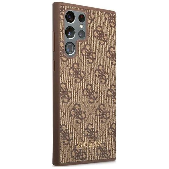 Guess Etui Guess GUHCS22LG4GFBR Samsung Galaxy S22 Ultra brązowy/brown hard case 4G Metal Gold Logo 9857025 3666339042738