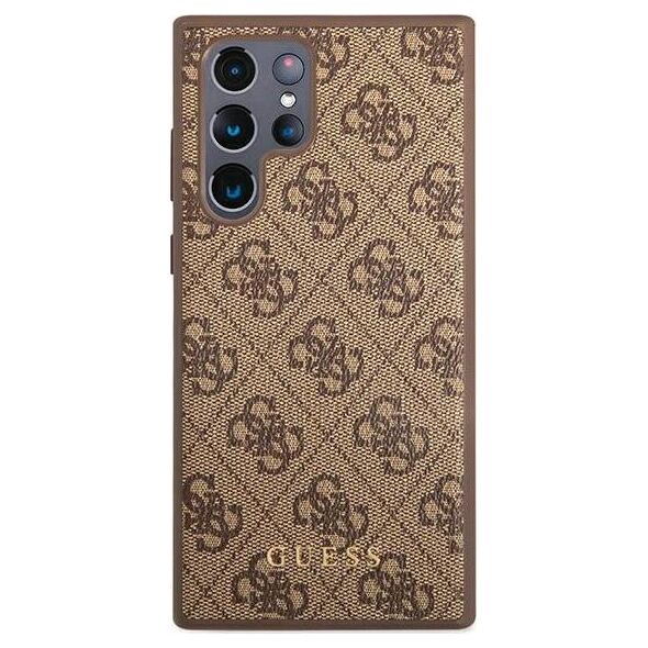 Guess Etui Guess GUHCS22LG4GFBR Samsung Galaxy S22 Ultra brązowy/brown hard case 4G Metal Gold Logo 9857025 3666339042738