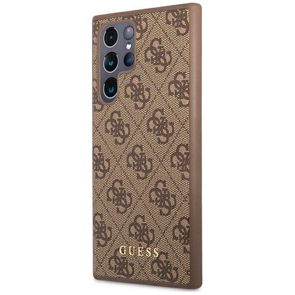 Guess Etui Guess GUHCS22LG4GFBR Samsung Galaxy S22 Ultra brązowy/brown hard case 4G Metal Gold Logo 9857025 3666339042738