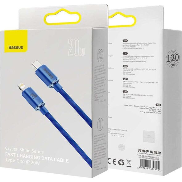 Kabel USB Baseus USB-C - Lightning 1.2 m Niebieski (baseus_20220224141920) 9895755 6932172602758