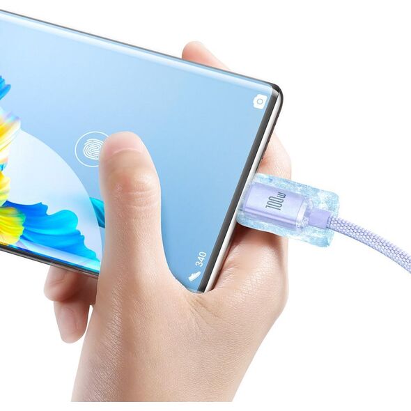 Kabel USB Baseus USB-A - USB-C 1.2 m Fioletowy (baseus_20220224125446) 9900305 6932172602826