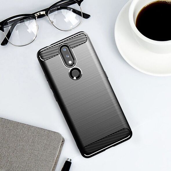 Hurtel Carbon Case elastyczne etui pokrowiec Nokia 2.4 czarny 9902432 9145576232170