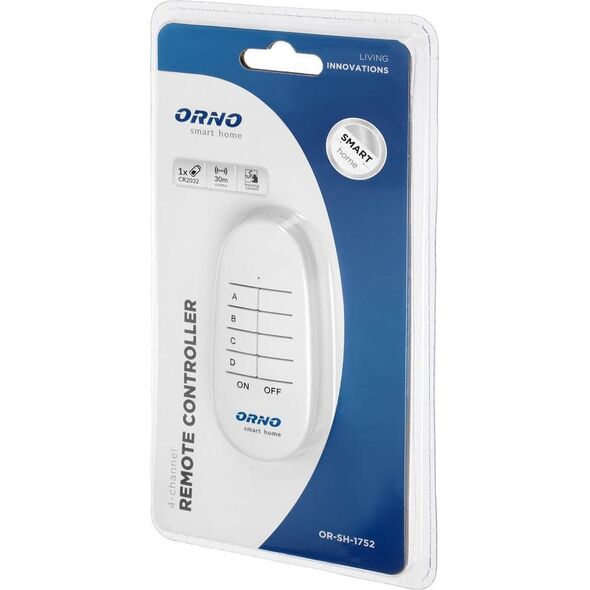 Orno Pilot do zdalnego sterowania przekaźnikami podtynkowymi i gniazdami Smart Home 4-kanałowy (OR-SH-1752) 9919830 5908254810671