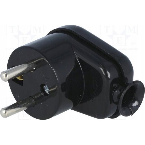Orno ORNO WTYCZKA GUMOWA Z UCHWYTEM IP44 CZARNA 2P+Z WT-16/CZARNY 9919845 5907522194963