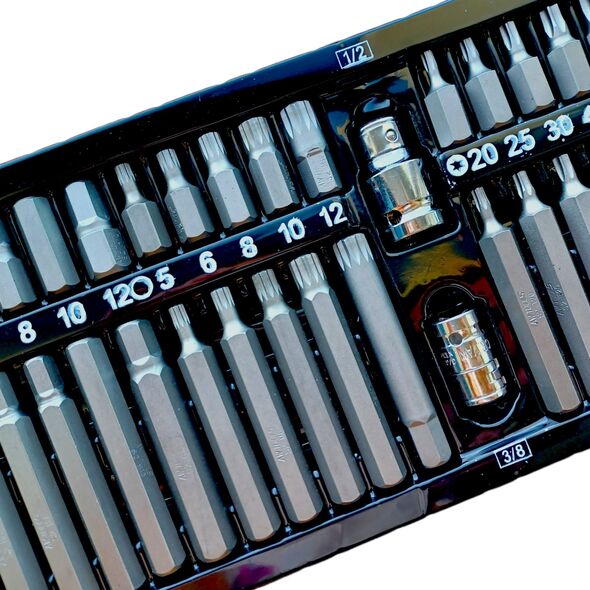 AWTools AWTOOLS KOŃCÓWKI HEX / TORX / SPLINE KOMPLET 40 CZĘŚCI BL AW35120BL 9921704 5903678604271