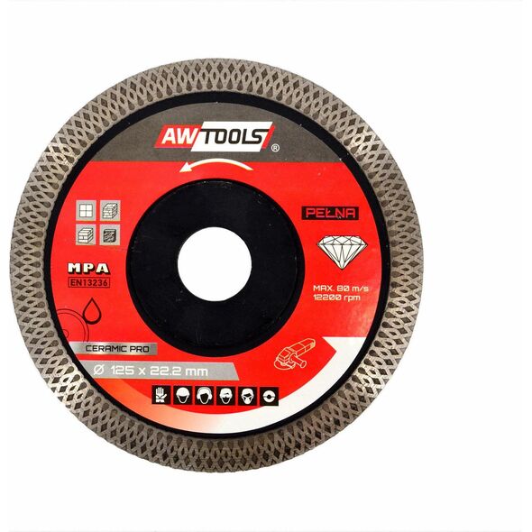 AWTools AWTOOLS TARCZA DIAMENTOWA PEŁNA DO GRESU 125x22,2 / CERAMIC PRO AW44302 9922460 5903678604011