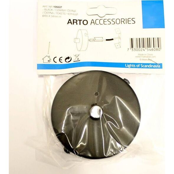 Markslojd Metalowa podsufitka ARTO 105537 Markslojd okrągła ROZETA do lampy wiszącej czarna 9934661 7330024546080