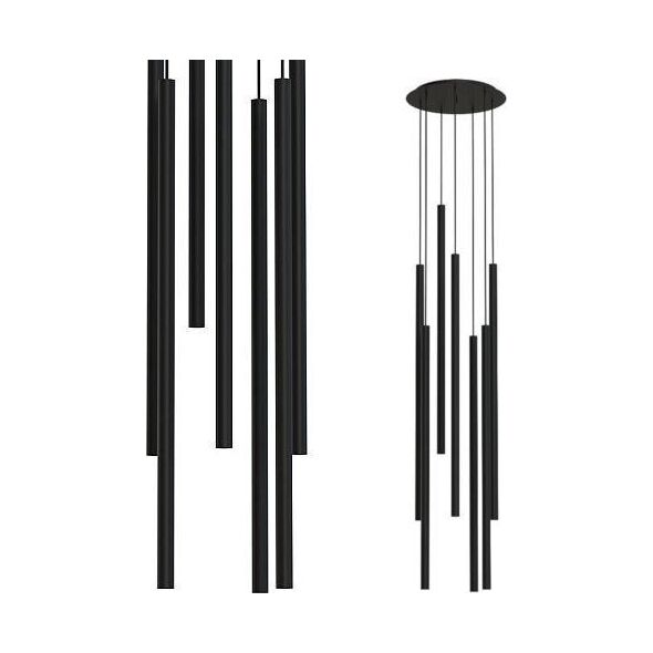 Lampa wisząca Nowodvorski Lampa wisząca LASER 7667 Nowodvorski metalowa kaskada do salonu czarna 9935841 5903139766791