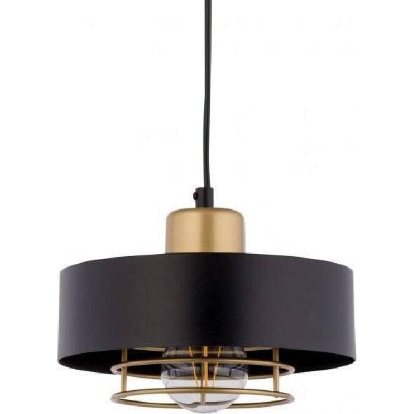 Lampa wisząca Sigma LAMPA wisząca POKER 32060 Sigma loftowa OPRAWA okrągły ZWIS metalowy czarny złoty 9937335 5907554413179
