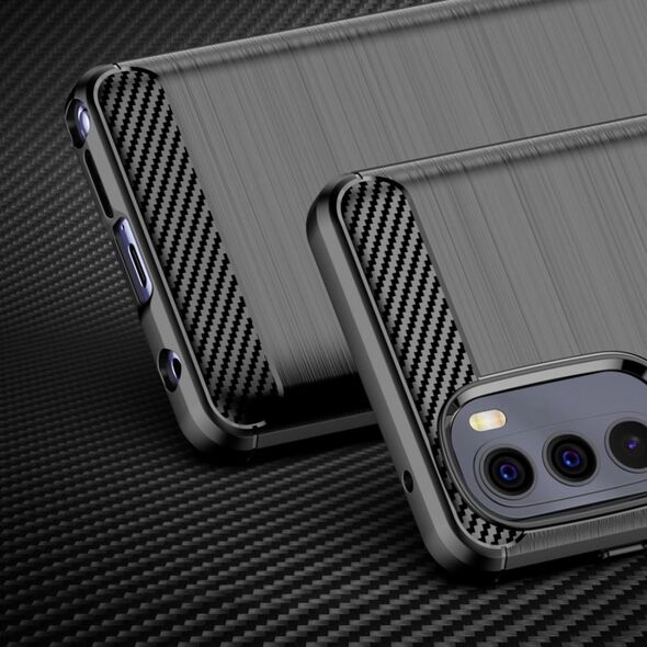 Hurtel Carbon Case elastyczne etui pokrowiec Motorola Moto G Stylus 2022 czarny 9939009 9145576240120
