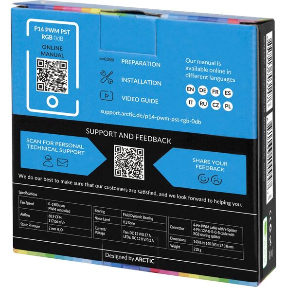Wentylator Arctic P14 PWM PST RGB 0dB (ACFAN00238A) 9948999 4895213703475