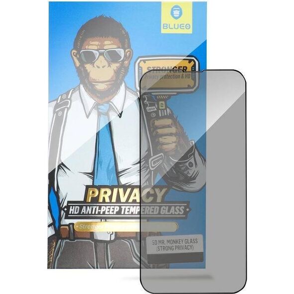 Strong Szkło Hartowane 5D Mr. Monkey Glass - Apple iPhone 13 Pro czarny (Strong Privacy) 10014614 5903396122903
